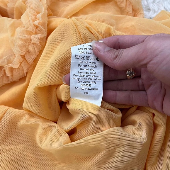 House of CB Yellow Asymmetrical Gabbi Ruffled Gown - Picture 6 of 7